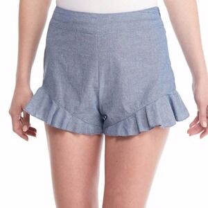 On‎ Twelfth Chambray Ruffle Denim jean like Shorts